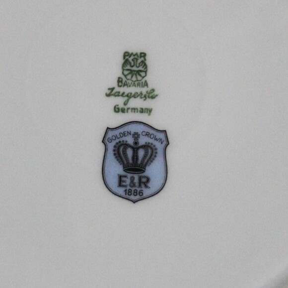 Vintage Collectible 1950s German Jaeger Porcelain Harvest Plate with Gold Trim - Picture 5 of 5